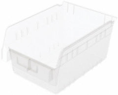 Akro-Mils - 11-5/8" Deep, Clear Polymer Hopper Shelf Bin - 6" High x 8-3/8" Wide x 11-5/8" Long - Industrial Tool & Supply