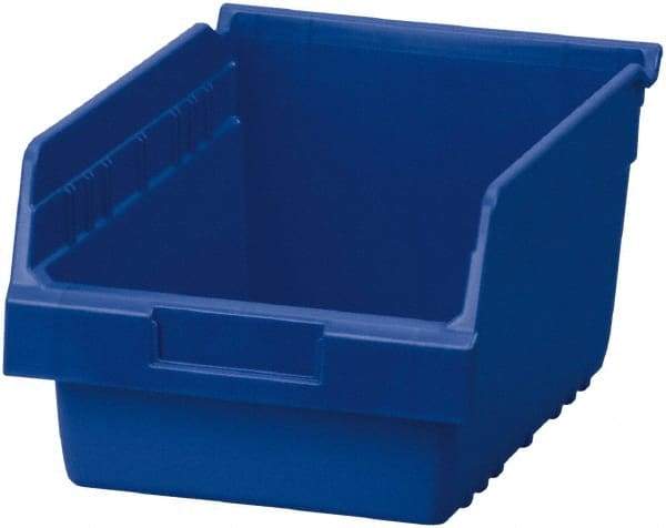 Akro-Mils - 11-5/8" Deep, Blue Polymer Hopper Shelf Bin - 6" High x 8-3/8" Wide x 11-5/8" Long - Industrial Tool & Supply