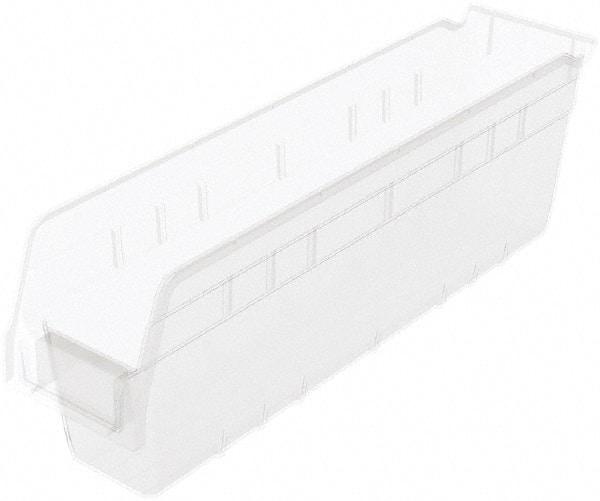 Akro-Mils - 17-7/8" Deep, Clear Polymer Hopper Shelf Bin - 6" High x 4-1/8" Wide x 17-7/8" Long - Industrial Tool & Supply