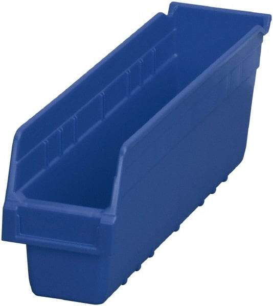 Akro-Mils - 17-7/8" Deep, Blue Polymer Hopper Shelf Bin - 6" High x 4-1/8" Wide x 17-7/8" Long - Industrial Tool & Supply