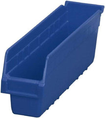 Akro-Mils - 17-7/8" Deep, Blue Polymer Hopper Shelf Bin - 6" High x 4-1/8" Wide x 17-7/8" Long - Industrial Tool & Supply