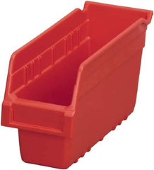 Akro-Mils - 11-5/8" Deep, Red Polymer Hopper Shelf Bin - 6" High x 4-1/8" Wide x 11-5/8" Long - Industrial Tool & Supply