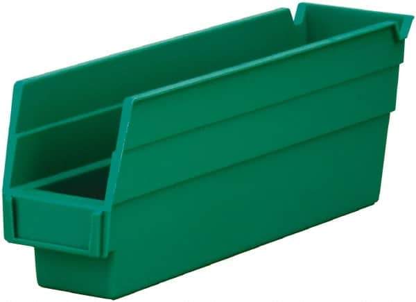 Akro-Mils - 54 Lb. Load Capacity, 11-5/8" Deep, Green Hopper Shelf Bin - 4" High x 2-3/4" Wide x 11-5/8" Long - Industrial Tool & Supply