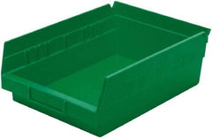 Akro-Mils - 138 Lb. Load Capacity, 11-5/8" Deep, Green Hopper Shelf Bin - 4" High x 8-3/8" Wide x 11-5/8" Long - Industrial Tool & Supply