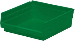 Akro-Mils - 197 Lb. Load Capacity, 11-5/8" Deep, Green Hopper Shelf Bin - 4" High x 11-1/8" Wide x 11-5/8" Long - Industrial Tool & Supply