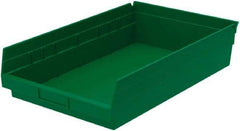 Akro-Mils - 292 Lb. Load Capacity, 17-7/8" Deep, Green Hopper Shelf Bin - 4" High x 11-1/8" Wide x 17-7/8" Long - Industrial Tool & Supply