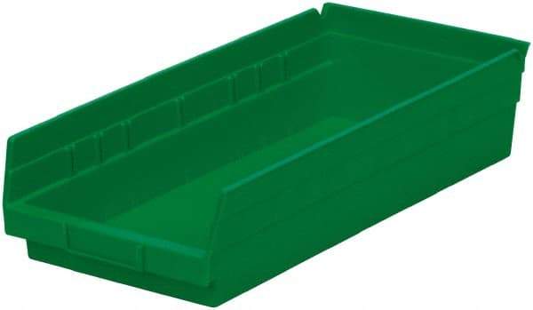 Akro-Mils - 214 Lb. Load Capacity, 17-7/8" Deep, Green Hopper Shelf Bin - 4" High x 8-3/8" Wide x 17-7/8" Long - Industrial Tool & Supply