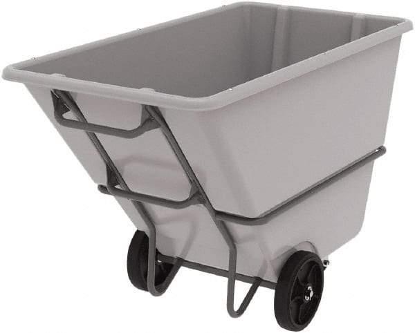 Akro-Mils - 2,000 Lb Load Capacity, 1 Cu Yd, Plastic Tilt Truck - 33" Wide x 66" Long x 42" High, Gray - Industrial Tool & Supply