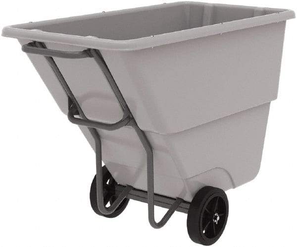 Akro-Mils - 1,000 Lb Load Capacity, 1/2 Cu Yd, Plastic Tilt Truck - 27" Wide x 54" Long x 36" High, Gray - Industrial Tool & Supply