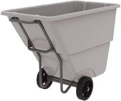 Akro-Mils - 1,000 Lb Load Capacity, 1/2 Cu Yd, Plastic Tilt Truck - 27" Wide x 54" Long x 36" High, Gray - Industrial Tool & Supply