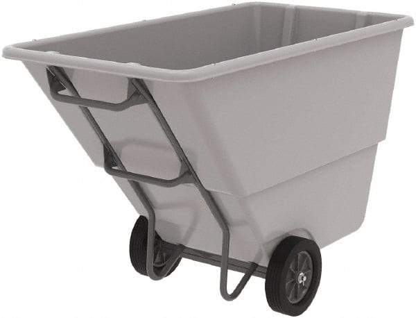 Akro-Mils - 600 Lb Load Capacity, 1 Cu Yd, Plastic Tilt Truck - 33" Wide x 66" Long x 42" High, Gray - Industrial Tool & Supply
