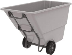 Akro-Mils - 600 Lb Load Capacity, 1 Cu Yd, Plastic Tilt Truck - 33" Wide x 66" Long x 42" High, Gray - Industrial Tool & Supply