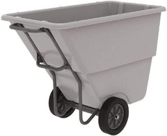 Akro-Mils - 600 Lb Load Capacity, 1/2 Cu Yd, Plastic Tilt Truck - 27" Wide x 54" Long x 36" High, Gray - Industrial Tool & Supply