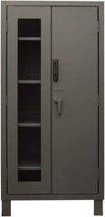 Durham - 4 Shelf Locking Storage Cabinet - Steel, 36" Wide x 24" Deep x 78" High, Gray - Industrial Tool & Supply