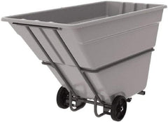 Akro-Mils - 2,000 Lb Load Capacity, 1 1/2 Cu Yd, Plastic Tilt Truck - 39" Wide x 85" Long x 51" High, Gray - Industrial Tool & Supply