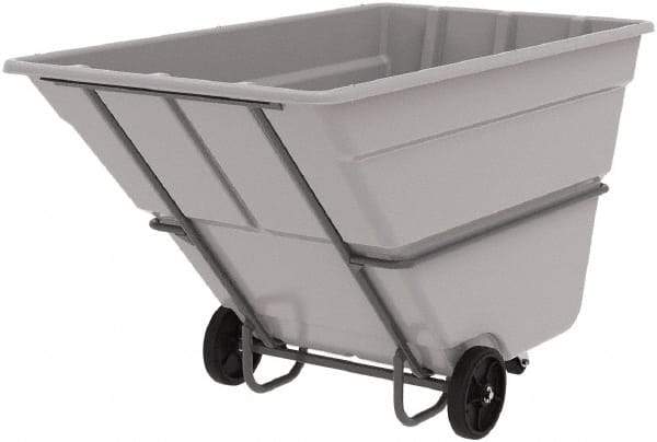 Akro-Mils - 2,000 Lb Load Capacity, 2 Cu Yd, Plastic Tilt Truck - 48" Wide x 85" Long x 51" High, Gray - Industrial Tool & Supply