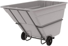 Akro-Mils - 2,000 Lb Load Capacity, 2 Cu Yd, Plastic Tilt Truck - 48" Wide x 85" Long x 51" High, Gray - Industrial Tool & Supply