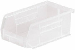 Akro-Mils - 10 Lb. Load Capacity, 7-3/8" Deep, Clear Polymer Hopper Stacking Bin - 3" High x 4-1/8" Wide x 7-3/8" Long - Industrial Tool & Supply