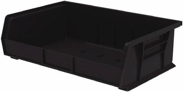 Akro-Mils - 60 Lb. Load Capacity, 10-7/8" Deep, Black Polymer Hopper Stacking Bin - 5" High x 16-1/2" Wide x 10-7/8" Long - Industrial Tool & Supply