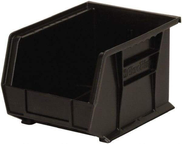 Akro-Mils - 50 Lb. Load Capacity, 10-3/4" Deep, Black Polymer Hopper Stacking Bin - 7" High x 8-1/4" Wide x 10-3/4" Long - Industrial Tool & Supply