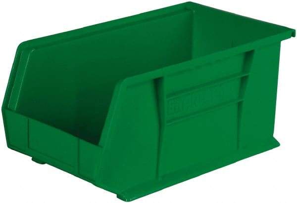 Akro-Mils - 60 Lb. Load Capacity, 14-3/4" Deep, Green Polymer Hopper Stacking Bin - 7" High x 8-1/4" Wide x 14-3/4" Long - Industrial Tool & Supply