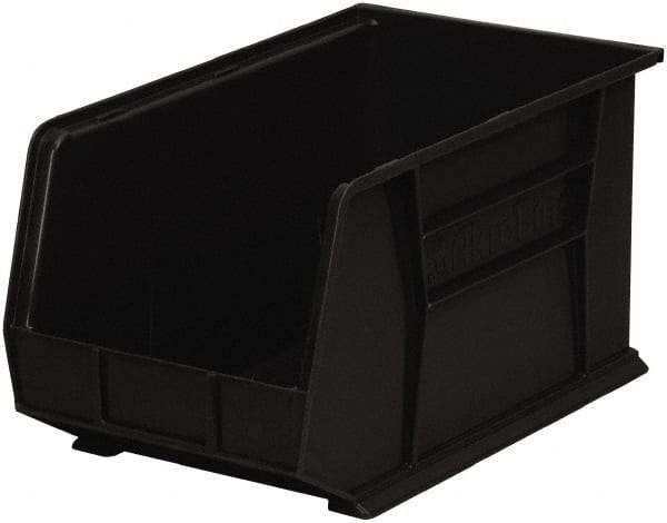 Akro-Mils - 60 Lb. Load Capacity, 18" Deep, Black Polymer Hopper Stacking Bin - 10" High x 11" Wide x 18" Long - Industrial Tool & Supply