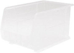 Akro-Mils - 60 Lb. Load Capacity, 18" Deep, Clear Polymer Hopper Stacking Bin - 10" High x 11" Wide x 18" Long - Industrial Tool & Supply