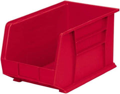 Akro-Mils - 60 Lb. Load Capacity, 18" Deep, Red Polymer Hopper Stacking Bin - 10" High x 11" Wide x 18" Long - Industrial Tool & Supply