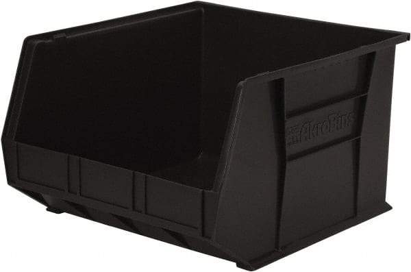 Akro-Mils - 75 Lb. Load Capacity, 18" Deep, Black Polymer Hopper Stacking Bin - 11" High x 16-1/2" Wide x 18" Long - Industrial Tool & Supply
