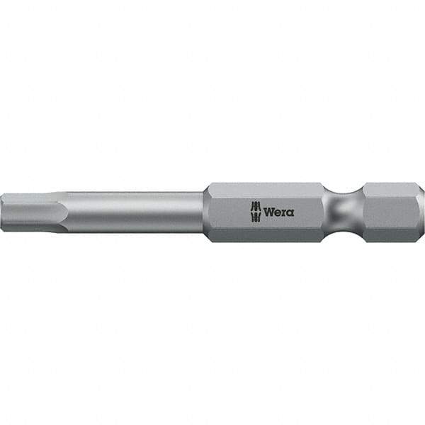 Wera - 3/64" Hex Screwdriver Bit - 1/4" Drive, 50mm OAL - Industrial Tool & Supply
