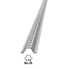 Nucor - 8' High, Galvanized Traffic Sign Post - Steel, 3/8" Hole Diam, Silver - Industrial Tool & Supply