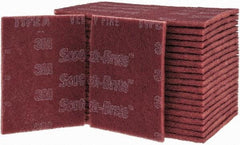 3M - Very Fine Grade, Aluminum Oxide Hand Pad - Maroon, 6" Wide x 9" Long, Nonwoven - Industrial Tool & Supply