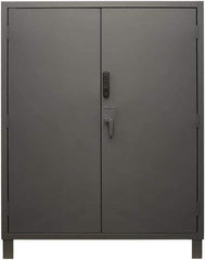 Durham - 4 Shelf Locking Storage Cabinet - Steel, 60" Wide x 24" Deep x 78" High, Gray - Industrial Tool & Supply