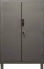 Durham - 4 Shelf Locking Storage Cabinet - Steel, 48" Wide x 24" Deep x 78" High, Gray - Industrial Tool & Supply