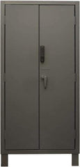 Durham - 4 Shelf Locking Storage Cabinet - Steel, 36" Wide x 24" Deep x 78" High, Gray - Industrial Tool & Supply
