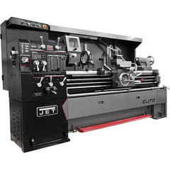 Jet - 17" Swing, 40" Between Centers, 230/460 Volt, Triple Phase Engine Lathe - 5MT Taper, 7-1/2 hp, 36 to 1,800 RPM, 3-1/8" Bore Diam, 44" Deep x 68" High x 94" Long - Industrial Tool & Supply