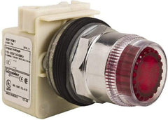 Schneider Electric - 30mm Mount Hole, Extended Straight, Pushbutton Switch Only - Round, Red Pushbutton, Momentary (MO), Weatherproof, Dust and Oil Resistant - Industrial Tool & Supply