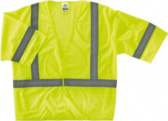 Ergodyne - Size S/M High Visibility Lime Mesh General Purpose Vest - 36 to 44" Chest, ANSI/ISEA 107, Hook & Loop Closure, 1 Pocket, Polyester - Industrial Tool & Supply