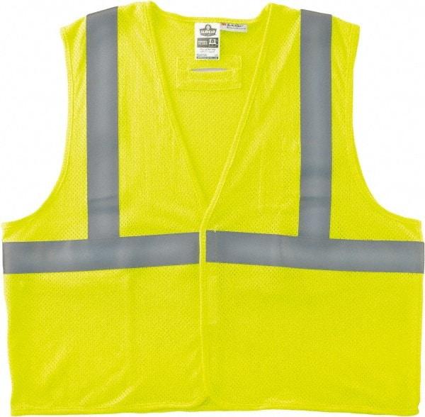 Ergodyne - Size S/M Flame Resistant/Retardant Lime Mesh General Purpose Vest - 36 to 44" Chest, ANSI/ISEA 107, Hook & Loop Closure, 2 Pockets, Polyester - Industrial Tool & Supply