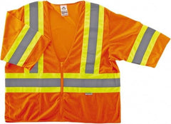 Ergodyne - Size S/M High Visibility Orange Mesh General Purpose Vest - 36 to 44" Chest, ANSI/ISEA 107, Zipper Closure, 1 Pocket, Polyester - Industrial Tool & Supply