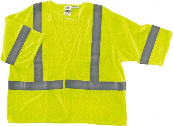 Ergodyne - Size 2X/3XL Flame Resistant/Retardant Lime Mesh General Purpose Vest - 52 to 58" Chest, ANSI/ISEA 107, Hook & Loop Closure, 2 Pockets, Polyester - Industrial Tool & Supply