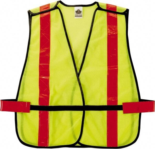 Ergodyne - One Size Fits Most High Visibility Lime Mesh General Purpose Vest - Hook & Loop Closure, Polyester - Industrial Tool & Supply
