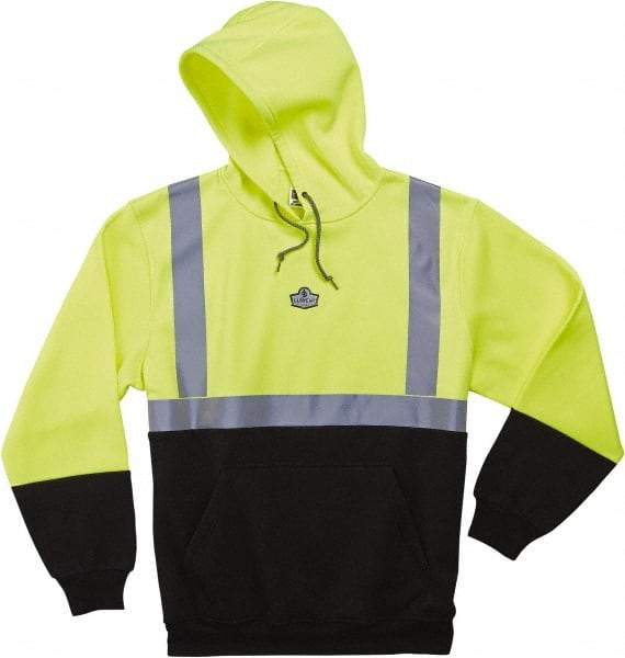 Ergodyne - Size 5XL Cold Weather & High Visibility Sweatshirt - Lime, Polyester, Pullover Closure - Industrial Tool & Supply
