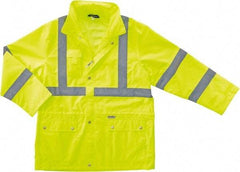 Ergodyne - Size 2XL Cold Weather & High Visibility Jacket - Lime, Polyester, Zipper, Snaps Closure - Industrial Tool & Supply