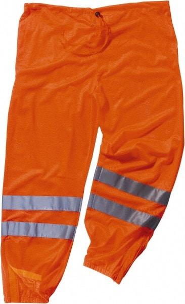 Ergodyne - Size 2X/3XL Polyester High-Visibility Pants - Drawstring Closure, No Pockets, 48" Waist, 35.5" Inseam, Orange - Industrial Tool & Supply