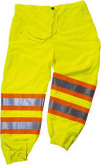 Ergodyne - Size L/XL Polyester High-Visibility Pants - Drawstring Closure, No Pockets, 44" Waist, 35" Inseam, Lime - Industrial Tool & Supply