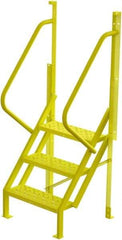 TRI-ARC - 72" 3 Step Configurable Crossover Ladder - 50° Incline, 1,000 Lb Capacity, 30" Platform Height, 30" Base Width x 27" Base Depth, Perforated Tread - Industrial Tool & Supply
