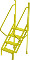 TRI-ARC - 82" 4 Step Configurable Crossover Ladder - 50° Incline, 1,000 Lb Capacity, 40" Platform Height, 30" Base Width x 35-1/2" Base Depth, Perforated Tread - Industrial Tool & Supply
