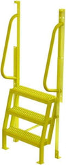 TRI-ARC - 72" 3 Step Configurable Crossover Ladder - 75° Incline, 1,000 Lb Capacity, 30" Platform Height, 30" Base Width x 18" Base Depth, Serrated - Industrial Tool & Supply