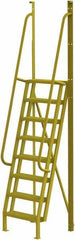 TRI-ARC - 122" 8 Step Configurable Crossover Ladder - 75° Incline, 1,000 Lb Capacity, 80" Platform Height, 30" Base Width x 30-1/2" Base Depth, Serrated - Industrial Tool & Supply